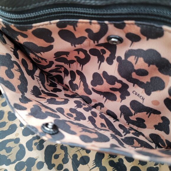 Limited Edition Coach Tote Large Black Pebble Leather Wild Beast 36315 - Picture 13 of 16